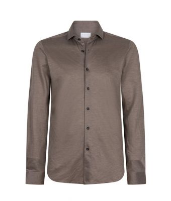 Xacus_Knitted_tailor_fit_shirt_Taupe