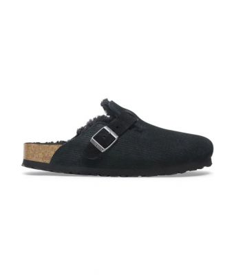 Birkenstock_Boston_Teddy_Corduroy_Zwart
