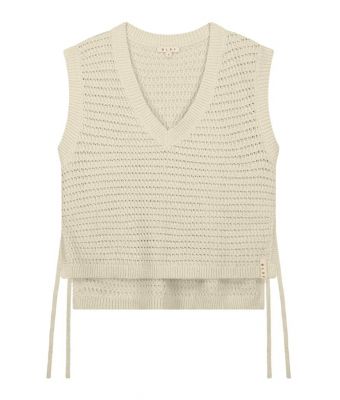 Olaf_Hussein_Open_Knit_vest_woman_Off_White