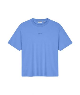 Olaf_Hussein_Retro_logo_boxy_T_shirt_woman_Blauw