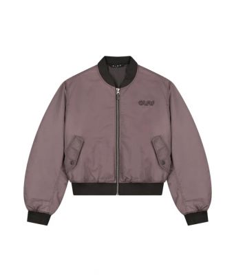 Olaf_Hussein_Retro_logo_bomber_jacket_woman_Bruin_donker