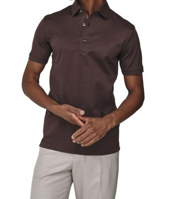 Valenza_Supima_Polo_Schiller_Collar_Bruin_donker