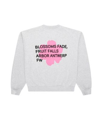 Arbor_Antwerp_Pink_Blossems_Crewneck_Grijs