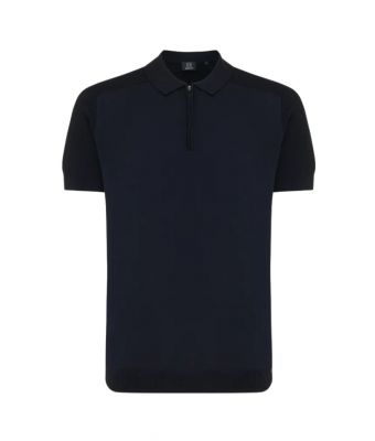 Genti_Polo_zip_ss_Blauw_donker