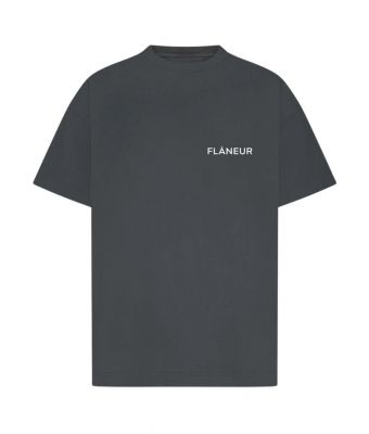 Flaneur_Double_logo_washed_T_shirt__Zwart