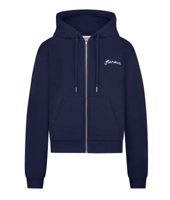 Flaneur_Signature_Zip_Up_hoodie__Blauw_donker