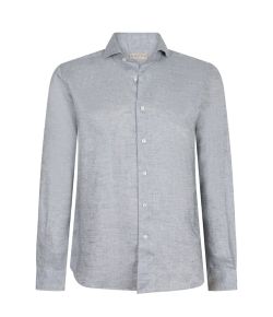 Xacus_Washed_linnen_shirt_tailer_fit__Blauw_grijs