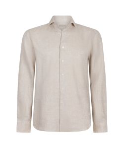 Xacus_washed_linnen_shirt_tailor_fit__Zand