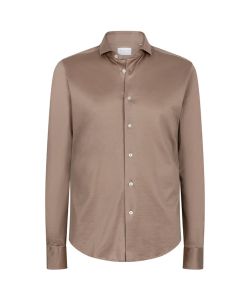 Xacus_Knitted_tailer_fit_shirt__Taupe