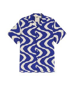 OAS_Blue_Rippling_Viscose_Shirt_Blauw_mix