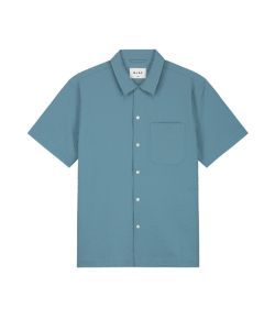 Olaf_Hussein_Seersucker_shirt_SS_Blauw_grijs
