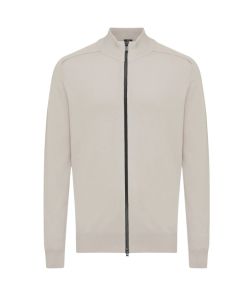 Genti_Cardigan_zip_Bruin_licht