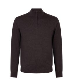 Llaud_heren_lupetto_half_zip_extra_fine_merino__Bruin_donker