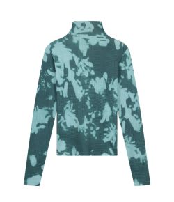 Olaf_Hussein_Floral_Mockneck_Longsleeve_Top_Blauw_petrol