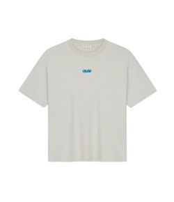 Olaf_Hussein_Retro_logo_boxy_T_shirt_woman_Zand