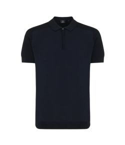 Genti_Polo_zip_ss_Blauw_donker
