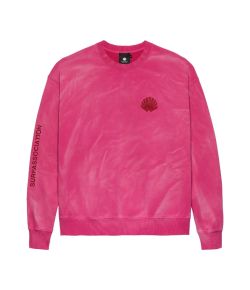 New_Amsterdam_Surf_Association_Damaged_logo_crewneck_Fuchsia