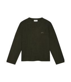 Olaf_Hussein_Signature_knitted_crewneck_Groen_Donker_