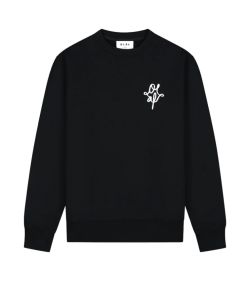Olaf_Hussein_Olaf_monogram_Graphic_crewneck_Zwart