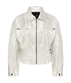 Ibana_Jules_metallic_jacket_Zilver