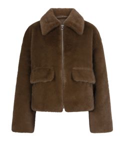 Dante_6_Entity_faux_fur_bomber_jacket_Bruin_donker