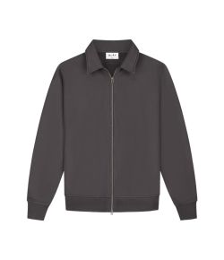 Olaf_Hussein_Essential_zip_up_polo_Grijs_donker