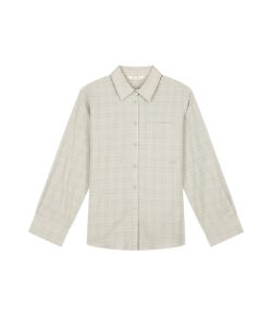 Olaf_Hussein_Checked_fitted_shirt__Beige