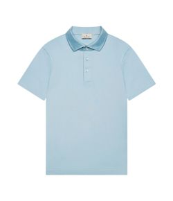 Valenza_Supima_Polo_Schiller_Collar_Blauw_licht