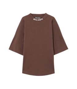 Palm_Angels_Classic_logo_over_T_shirt_Bruin_donker