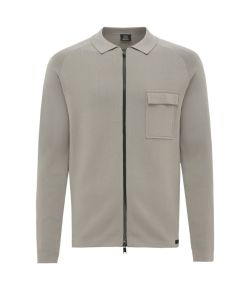 Genti_Cardigan_zip_LS__Bruin_donker