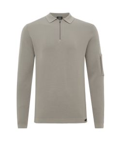Genti_Polo_Zip_LS__Bruin_donker