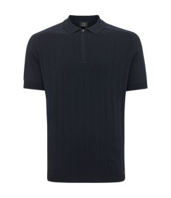 Genti_Polo_zip_SS__Blauw_donker