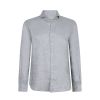 Xacus Washed linnen shirt tailer fit  Blauw grijs