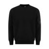 C. P. Company Diagonal Raised Fleece Crew Neck Lens Sweatshirt Zwart