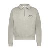 Flaneur signature raglan half zip cool grey Grijs mêlee