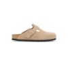 Birkenstock Boston Clogs Suede Leather (narrow) Zand