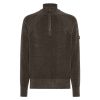Peuterey heren Crivelli chenille half zip Bruin donker