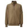 C. P. Company Diagonal Raised Fleece Half Zip Sweatshirt Taupe