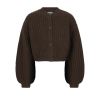 Dante 6 Zinnia chunky wool cardigan Bruin donker