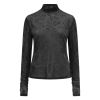 Dante 6 Olya velvet layering mesh top Zwart