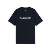 Flaneur T-shirt Printend logo Blauw donker