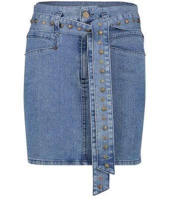 Homage inspired denim skirt with studs  Stone washed