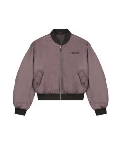 Olaf_Hussein_Retro_logo_bomber_jacket_woman_Bruin_donker