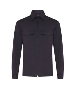 Genti_Oaks_Shirt_Jacket_Zip_Blauw_marine