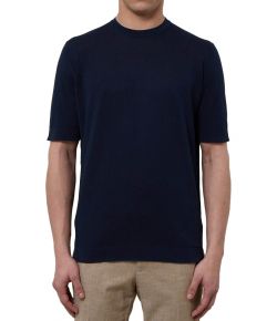 Filippo_De_Laurentiis_luxury_knitwear_shirt_Blauw_donker