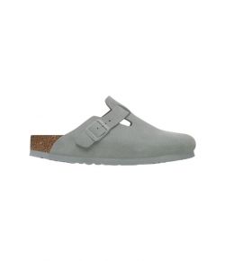 Birkenstock_Boston_Clogs_Suede_Leather__narrow__Groen_grijs
