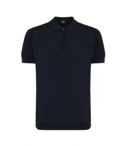 Genti_Polo_zip_ss_Blauw_donker