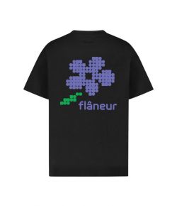 Flaneur_Pixel_flower_T_shirt_Zwart