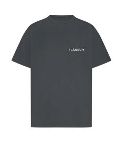 Flaneur_Double_logo_washed_T_shirt__Zwart