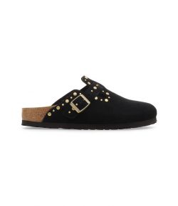 Birkenstock_Boston_Clogs_Suede_Rivet__narrow__Zwart